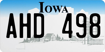 IA license plate AHD498