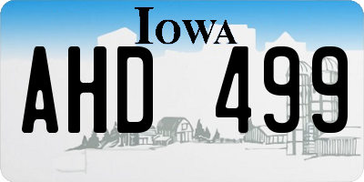 IA license plate AHD499