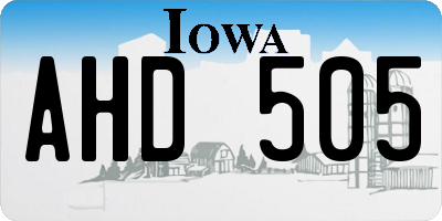 IA license plate AHD505