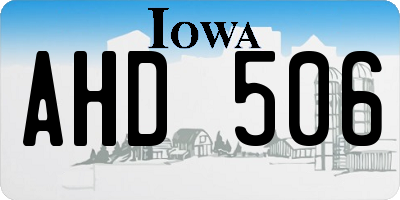 IA license plate AHD506
