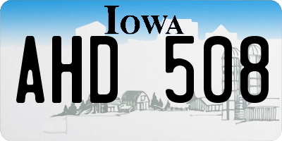 IA license plate AHD508