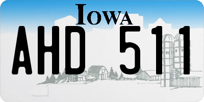IA license plate AHD511