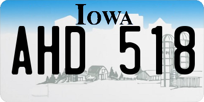 IA license plate AHD518