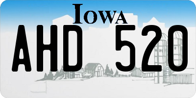IA license plate AHD520