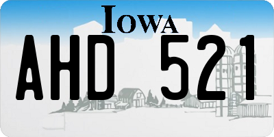 IA license plate AHD521