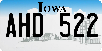 IA license plate AHD522