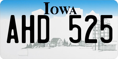 IA license plate AHD525