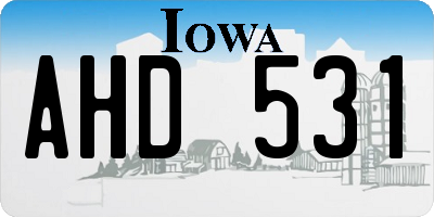 IA license plate AHD531