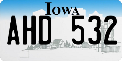 IA license plate AHD532