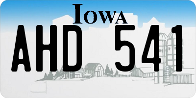 IA license plate AHD541