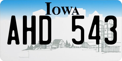 IA license plate AHD543