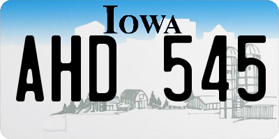 IA license plate AHD545