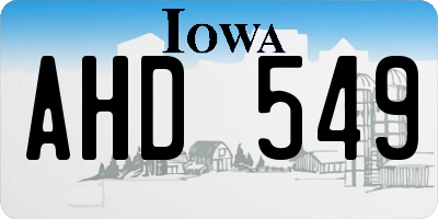 IA license plate AHD549