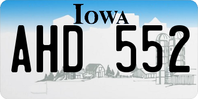 IA license plate AHD552