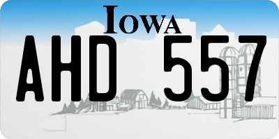 IA license plate AHD557
