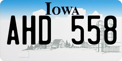 IA license plate AHD558