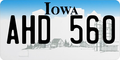 IA license plate AHD560