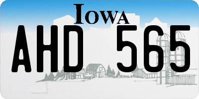 IA license plate AHD565