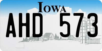 IA license plate AHD573