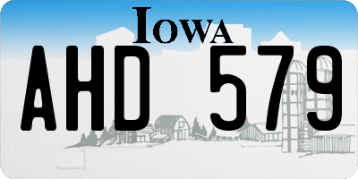 IA license plate AHD579