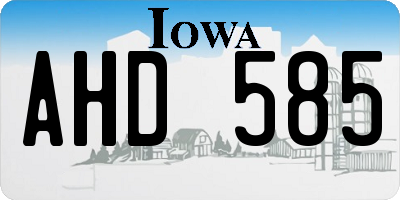 IA license plate AHD585