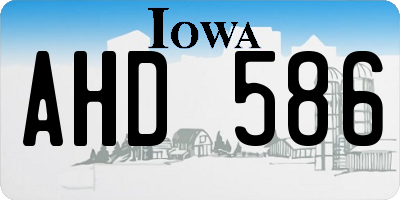 IA license plate AHD586