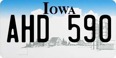 IA license plate AHD590