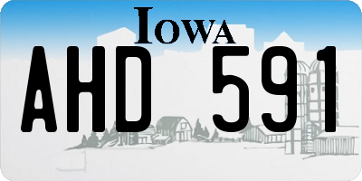 IA license plate AHD591
