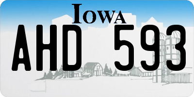 IA license plate AHD593