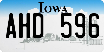 IA license plate AHD596