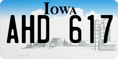 IA license plate AHD617