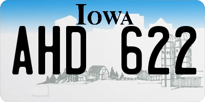 IA license plate AHD622