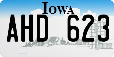 IA license plate AHD623