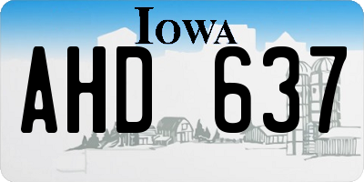 IA license plate AHD637