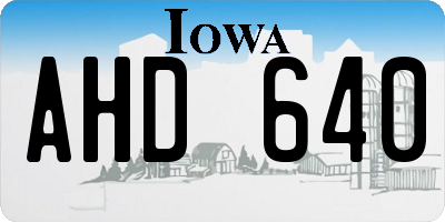 IA license plate AHD640