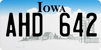 IA license plate AHD642