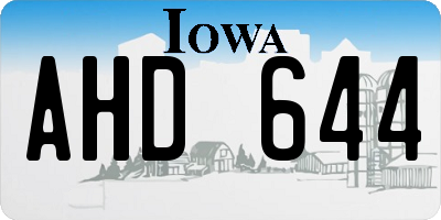 IA license plate AHD644