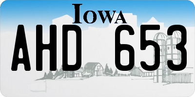 IA license plate AHD653