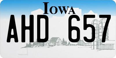 IA license plate AHD657
