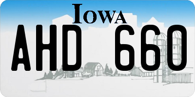 IA license plate AHD660
