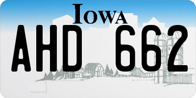 IA license plate AHD662