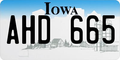IA license plate AHD665