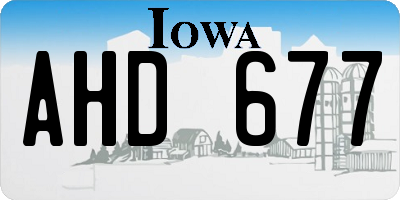 IA license plate AHD677