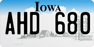 IA license plate AHD680
