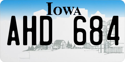 IA license plate AHD684