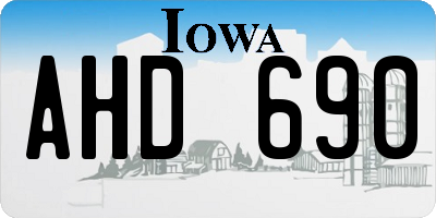 IA license plate AHD690