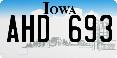 IA license plate AHD693