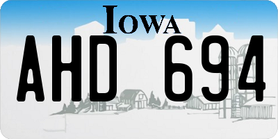 IA license plate AHD694