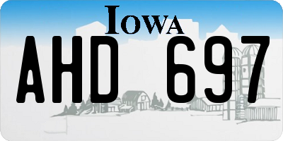 IA license plate AHD697