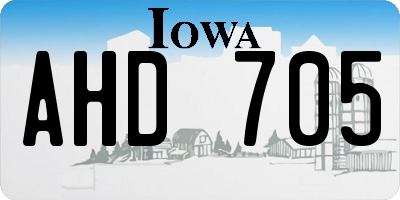 IA license plate AHD705